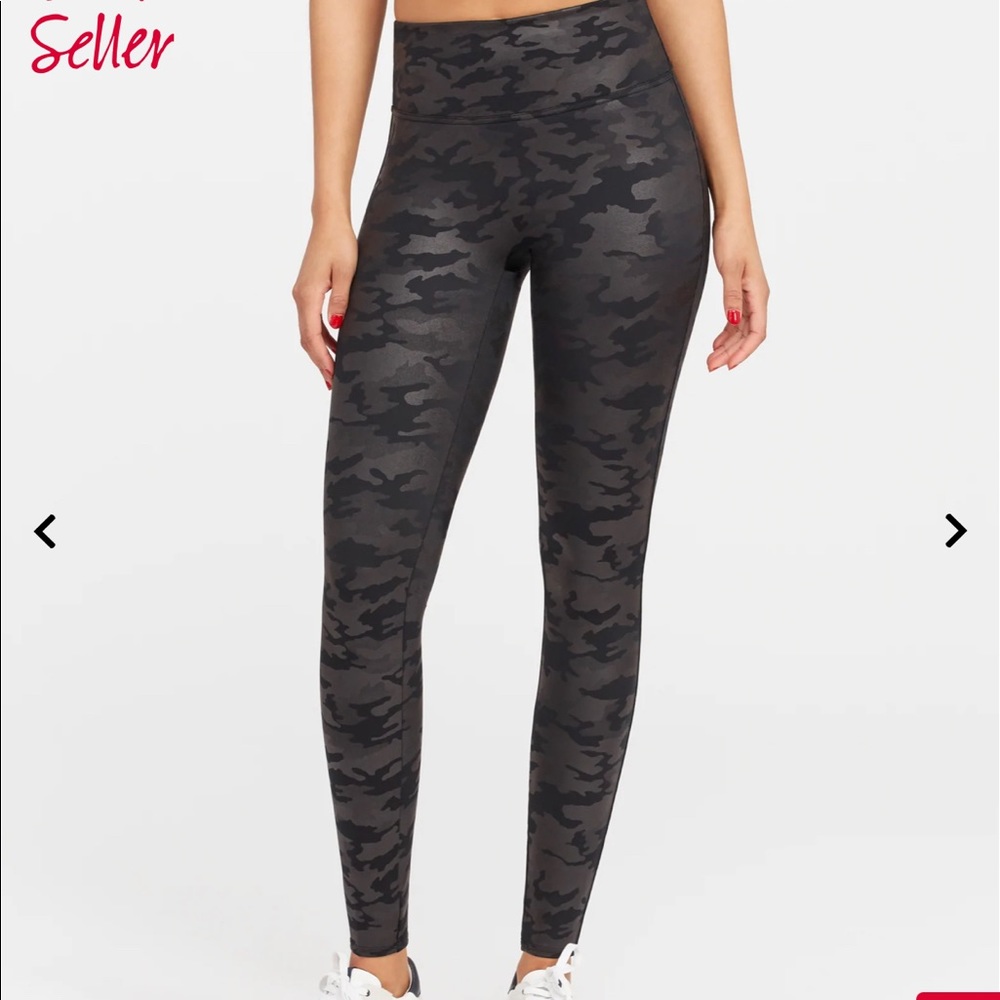 NWT Spanx Faux Leather Camo Leggings